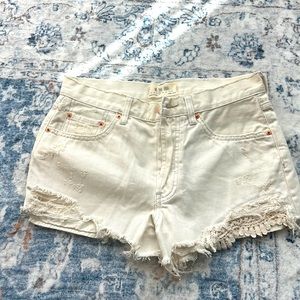 Free People Cream Shorts